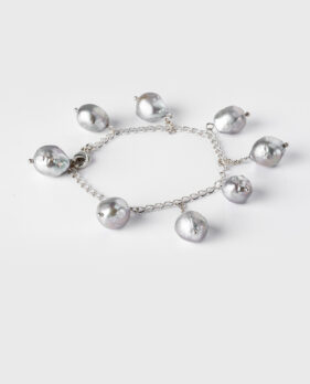 Grey Baroque Pearl Bracelet