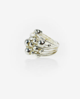 Silver Stacked Ball Ring