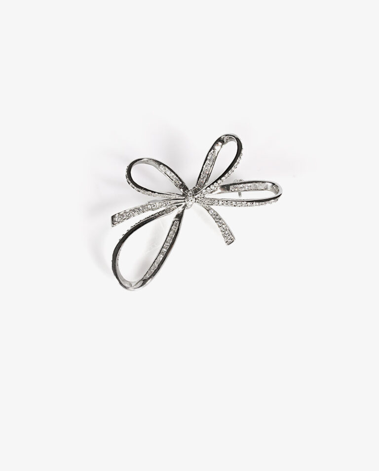 silver ribbon brooch