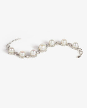 pearl circle link bracelet