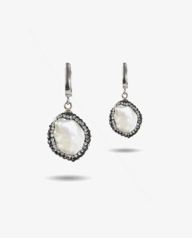 Pave Crystal Pearl Earrings