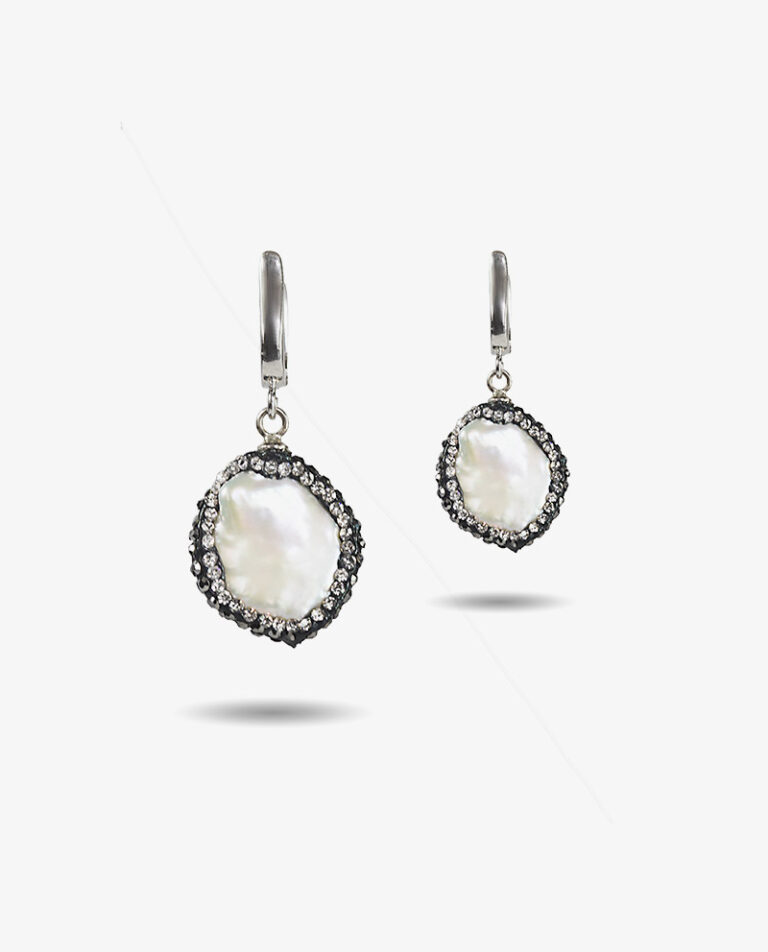 Pave Crystal Pearl Earrings