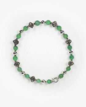 jade silver bead necklace