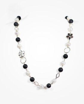 Pearl Onyx Bead Necklace