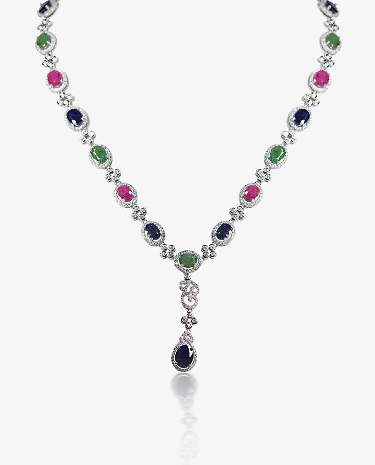 multiple gemstone necklace