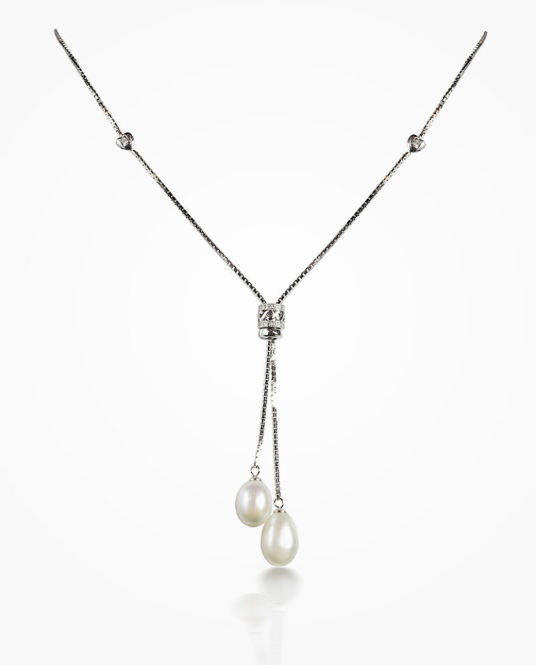 pearl drop lariat necklace