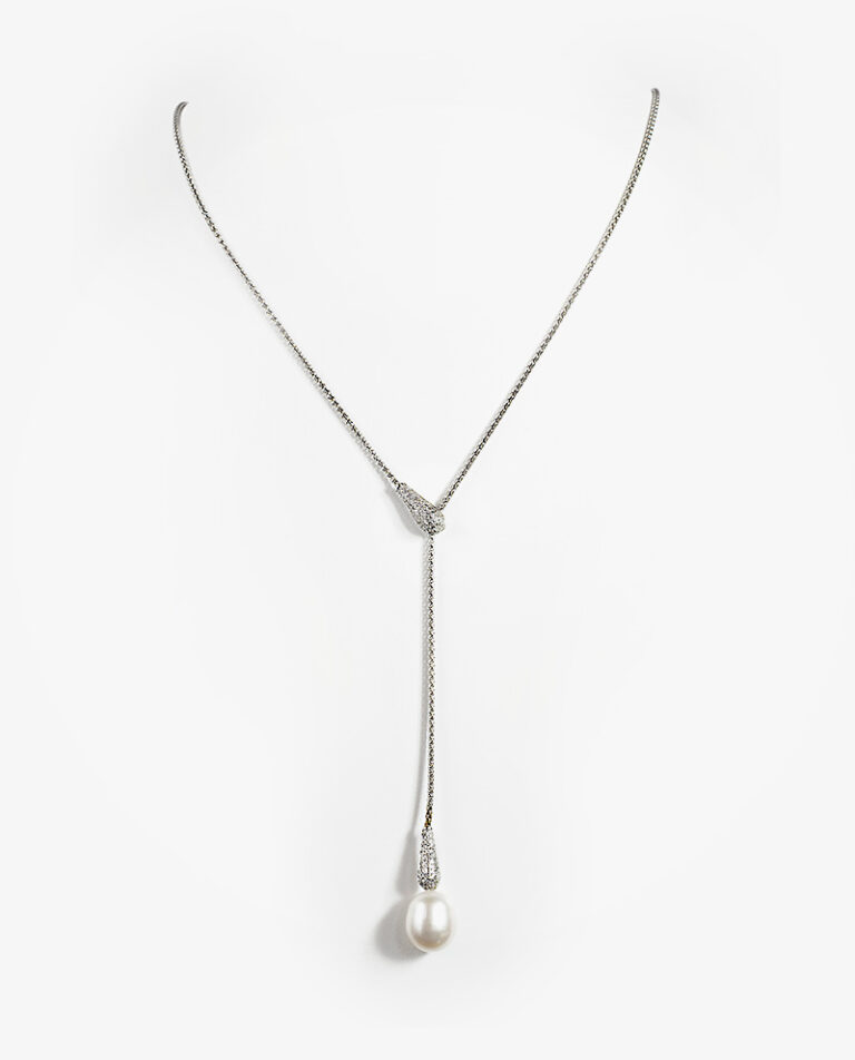 pearl drop lariat necklace