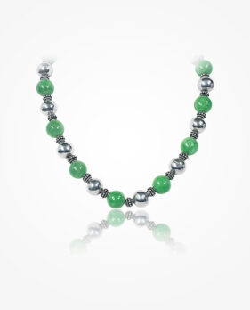 Jade Silver Bead Necklace