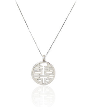 Sterling Silver Double Happiness Pendant