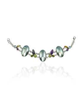 Multicolor Gemstones Blue Mabe Pearl Bracelet
