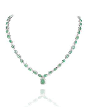 Facet Green Emerald Necklace