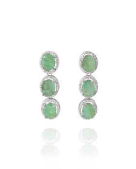 Emerald Halo Earrings