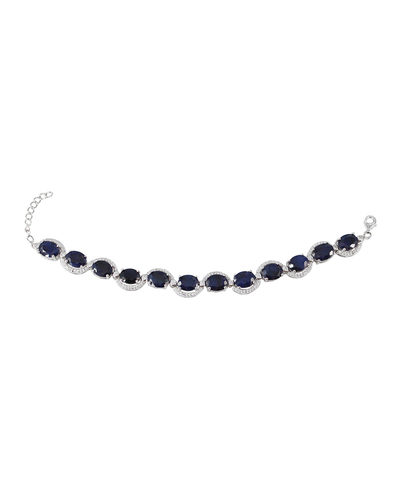 Natural Sapphire Bracelet Diamond Accents Sterling Silver | Kay
