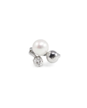 Silver Pearl Ball Ring