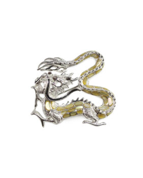 Silver Dragon Brooch