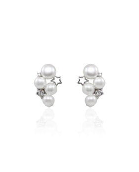 Star Pearl Stud Earrings