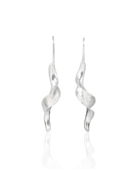 Silver Twisted Line Earrings