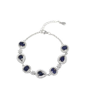 Blue Sapphire Halo Bracelet