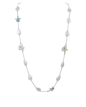 Flat Baroque Pearl Butterfly Necklace