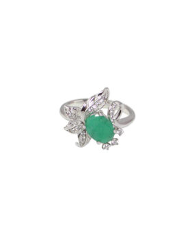 Emerald Leaf Ring