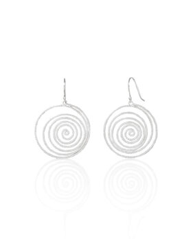 Silver Spiral Pattern Earrings