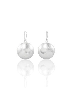 Silver Hollow Round Earrings