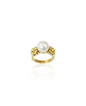 Clover Pearl Gold Ring