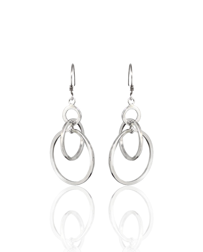 Silver Interlocking Hoop Earrings – Silver Earrings|Huongs Jewellery