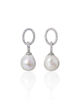 Double Link Baroque Pearl Earrings