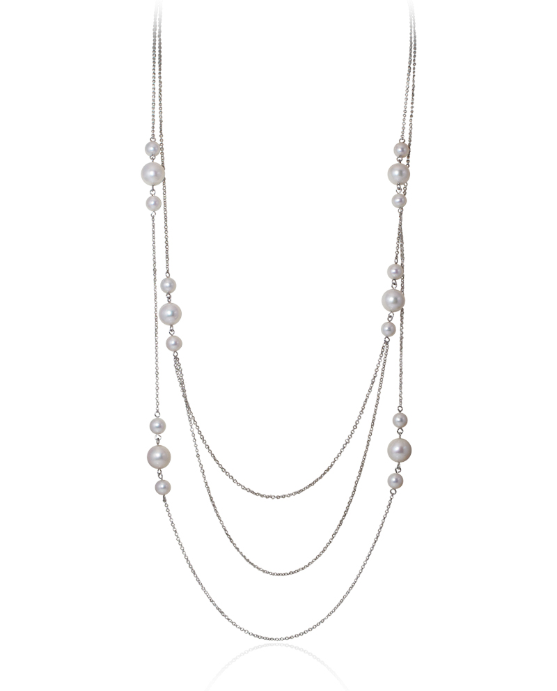 Triple Stationed Pearl Necklace – Huongs Jewellery
