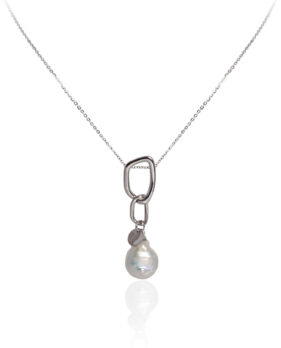 Baroque Pearl Linked Drop Necklace
