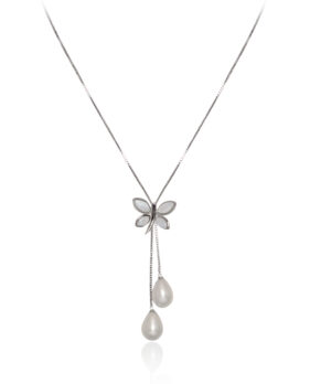 Dragonfly Drop Pearl Necklace