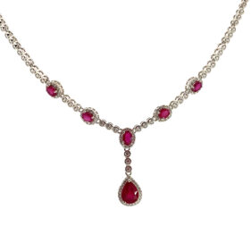 Pigeon Blood Ruby Drop Necklace