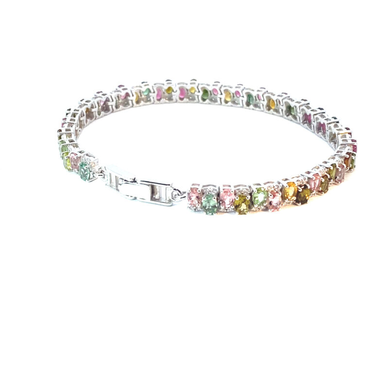 Multicolor Tourmaline Cluster Bracelet
