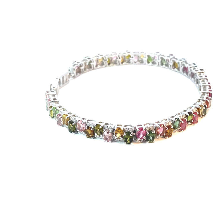 Multicolor Tourmaline Cluster Bracelet