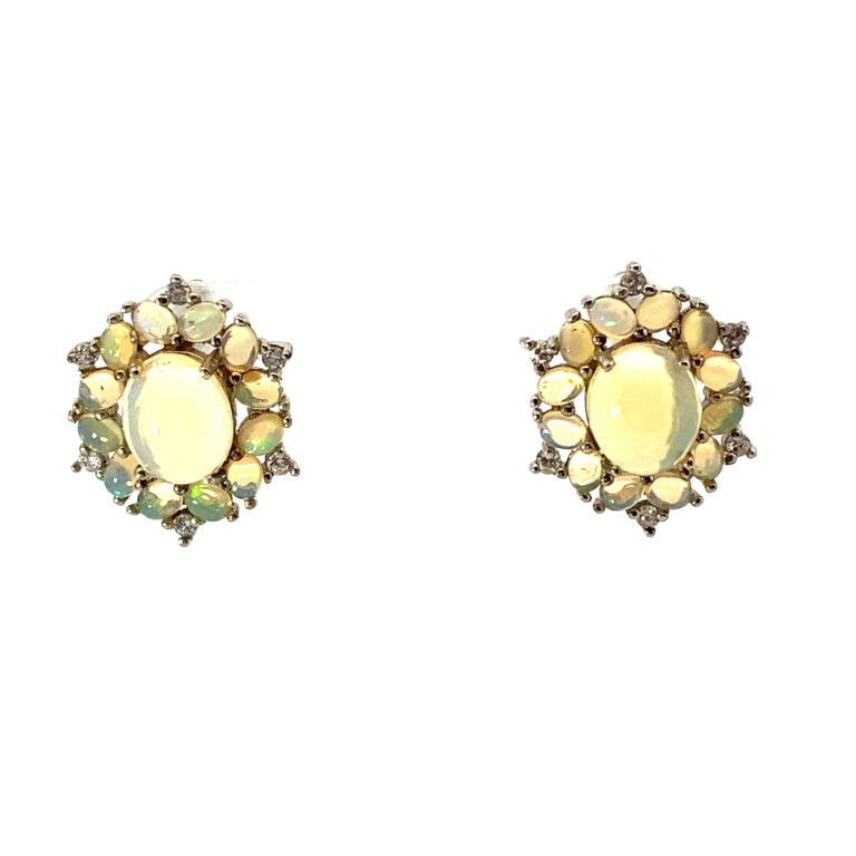 Vintage Regal Cabochon Opal Earrings