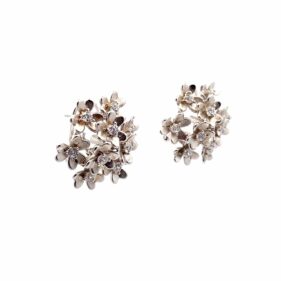 Matte Sterling Silver Hydrangea Earrings