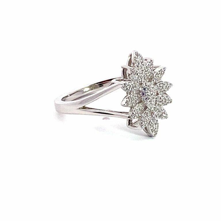 Crystallized Flake Silver Ring