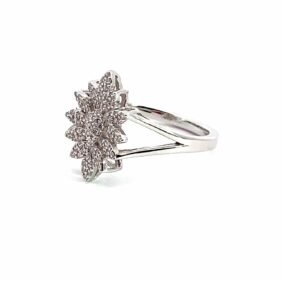 Crystallized Flake Silver Ring