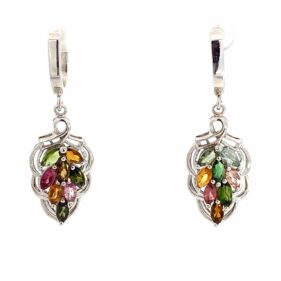 Tourmaline Sterling Silver Grape Earrings